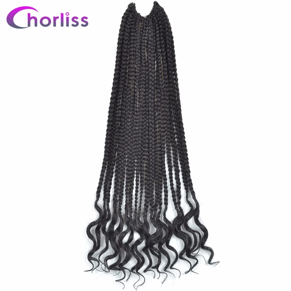 Us 9 66 Chorliss Goddess Box Braid Crochet Braids Twist Hair Extensions Ombre Kanekalon Fiber Synthetic Braiding Hair Bulk 18inches 83g In Box