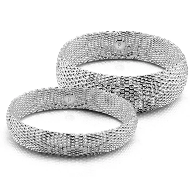 

Fashion silver wide bracelet.Personality is solid 925 silver women bracelet.Soft mesh bracelet.Charming lady silver jewellery