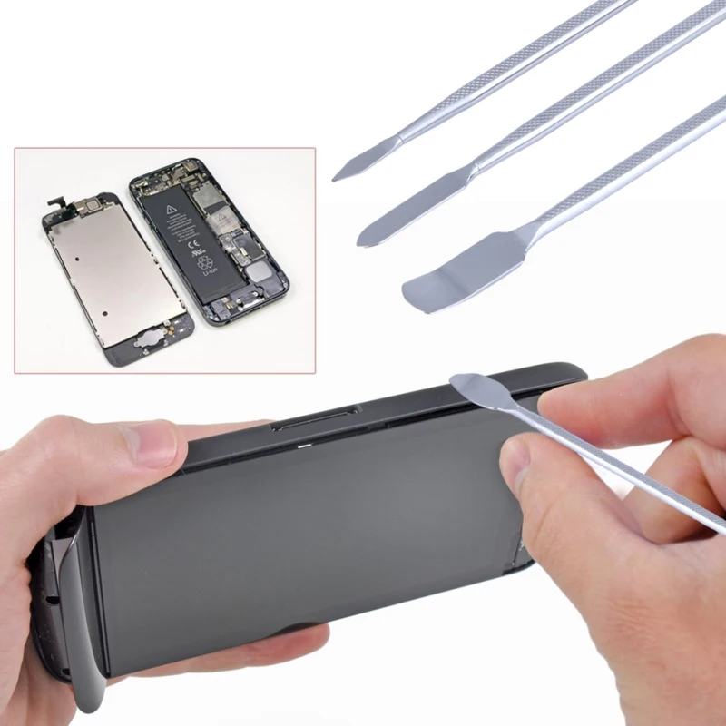 3 pcs/set Smartphone Repair Kit Metal Spudger Mobile Phone Repairing Opening Phone Tools for iPhone Laptop Tablet Repair Tools