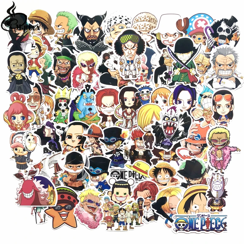 Hot 60pcs PVC One Piece Stickers Fashion High Quality Waterproof PVC For Suitcase Refrigerator skateboard laptop