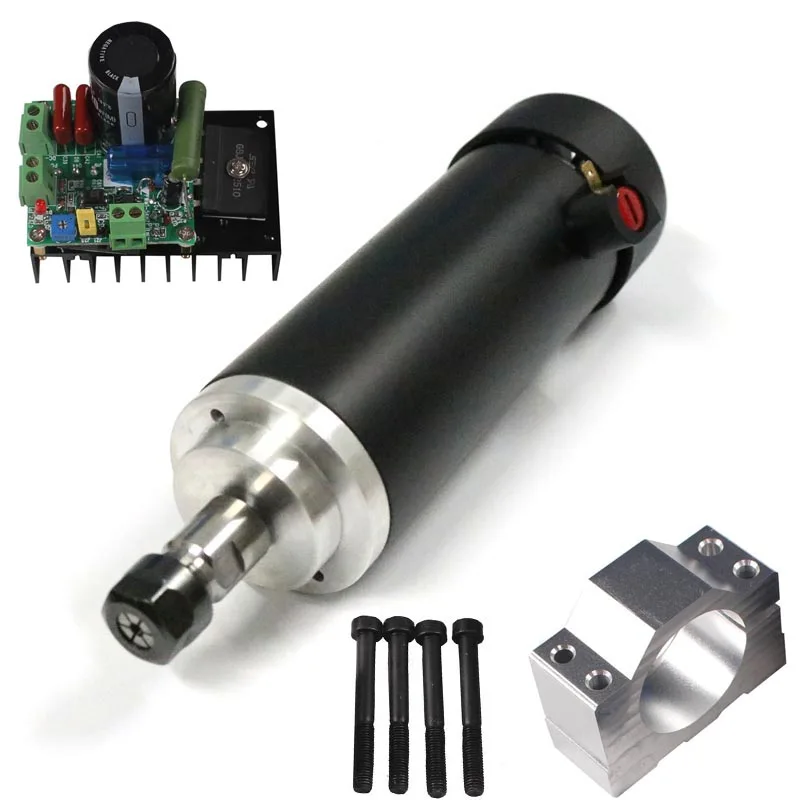 

450W High Speed Air Cooled DC CNC Spindle Motor DIY Engraving Machine Spindle with PWM Speed Controller and Mount Bracket