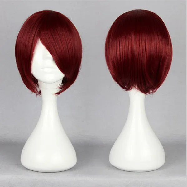 

MCOSER Sexy Male Top Center Design Starry Sky Yoh Tomoe Short Wine Red Straight Cosplay Wig Free Shipping