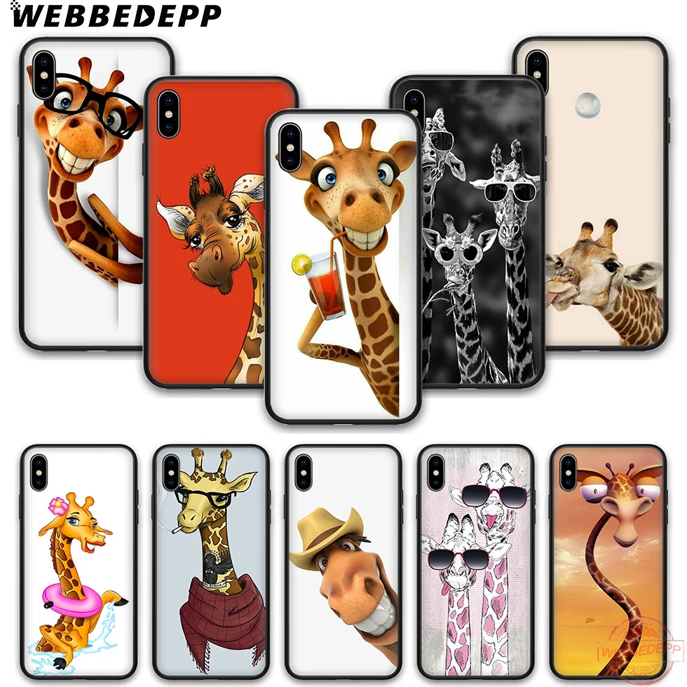 WEBBEDEPP Жираф Забавный мультяшный Мягкий силиконовый чехол для телефона iPhone 5 6 7 8 Plus