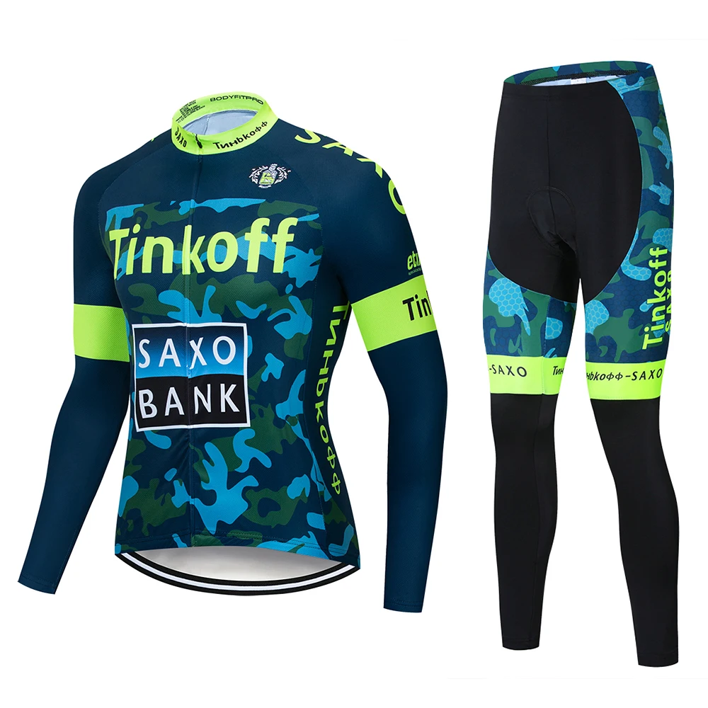 2019 Тинькофф saxo bank с длинным рукавом Велоспорт Джерси комплект Ropa Ciclismo человека