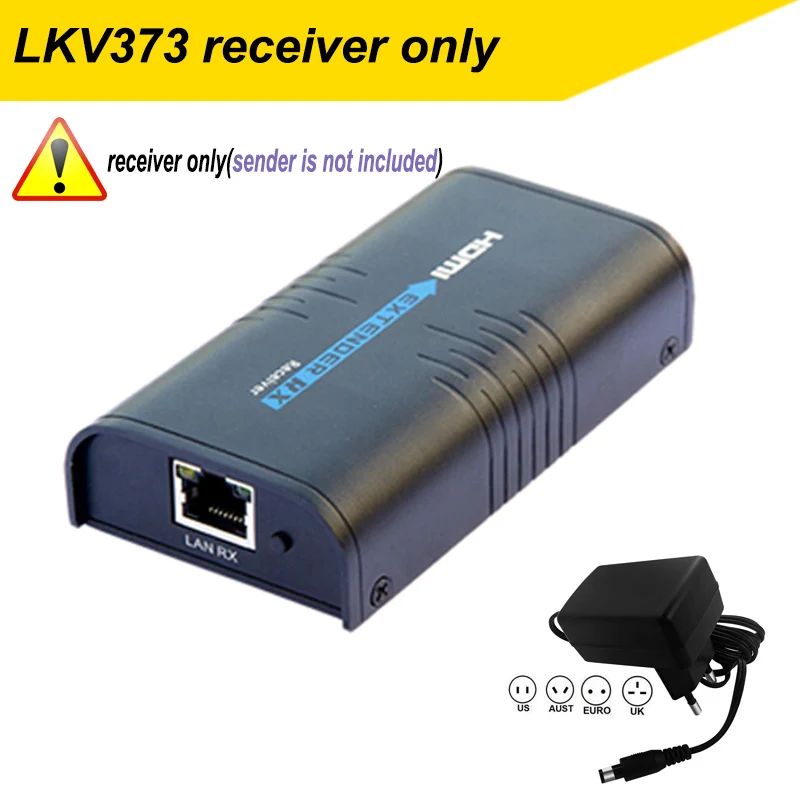 LKV373 HDMI удлинитель приемник до 120 м с адаптером питания(LKV373 отправка или только приемник - Цвет: LKV373 Receiver only