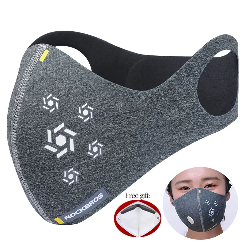 ROCKBROS противопылевая велосипедная маска для лица, чехол для БЕГОВОГО велосипеда, велосипедная дышащая маска PM 2,5 с защитой от заглушки рта, лыжная маска 5 фильтров - Цвет: hook LF007 2