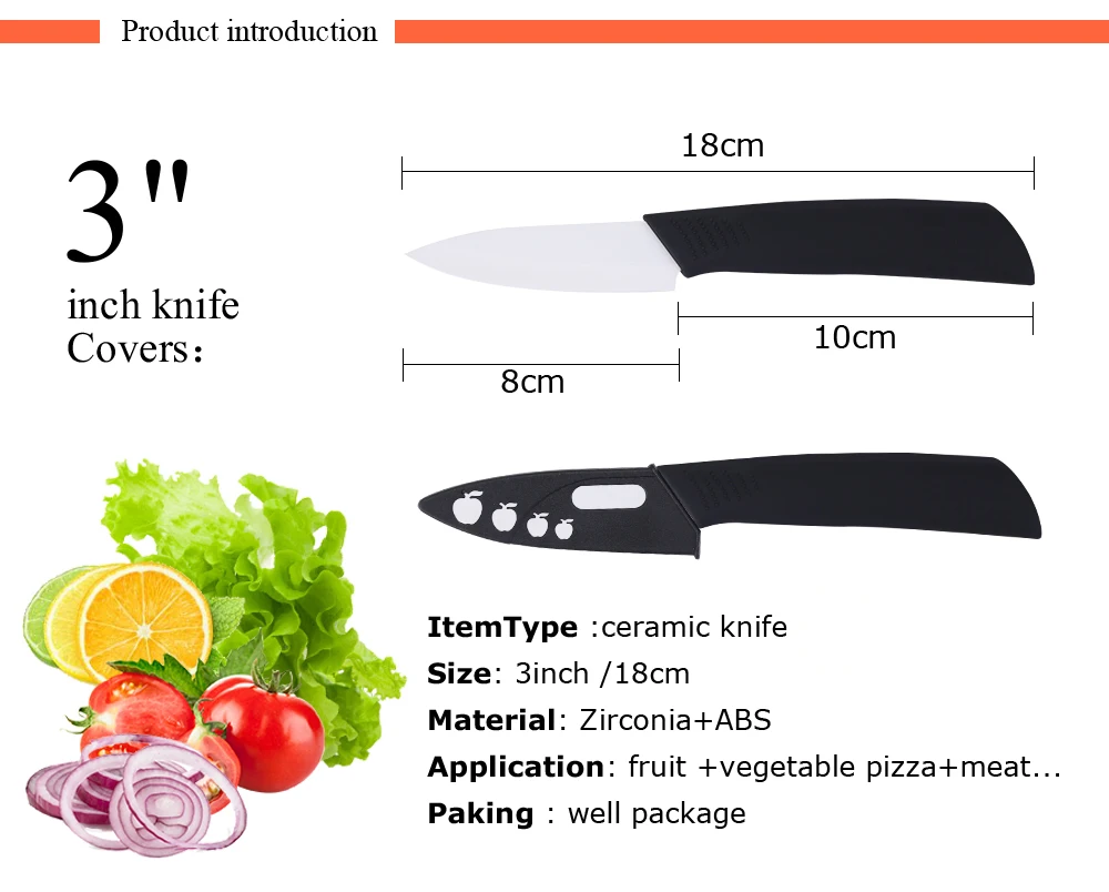 Набор кухонных ножей Керамические 3 4 5 6 дюймов циркониевые белые лезвия для очистки овощей и фруктов Керамические ножи инструменты для приготовления пищи