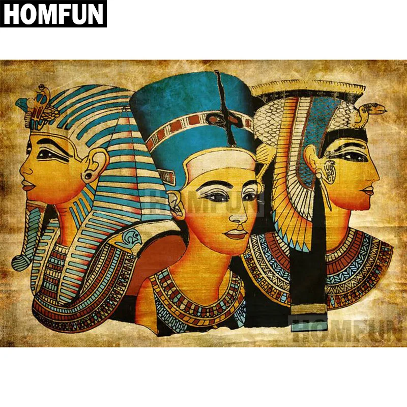 

HOMFUN Full Square/Round Drill 5D DIY Diamond Painting "Egypt Pharaoh" Embroidery Cross Stitch 5D Home Decor Gift A01946