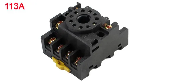PT 113A 2-M4X30 Relay 11 Terminals 35mm Din Rail Socket Holder PTF-11A