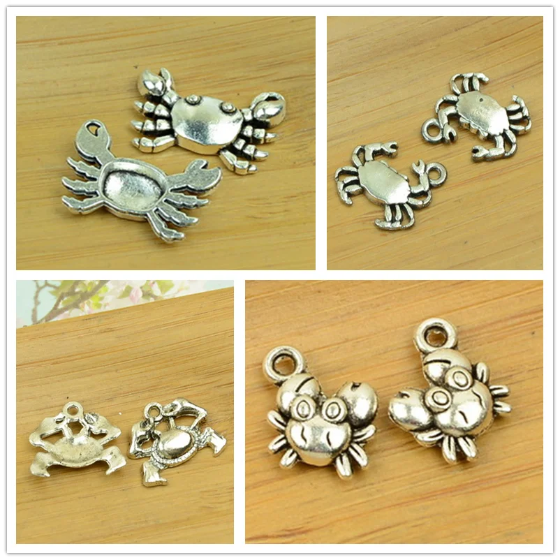 

diy alloy charm crab pendant sea ocean animal antique silver jewerly finding accessories bracelet necklace choker free shipping