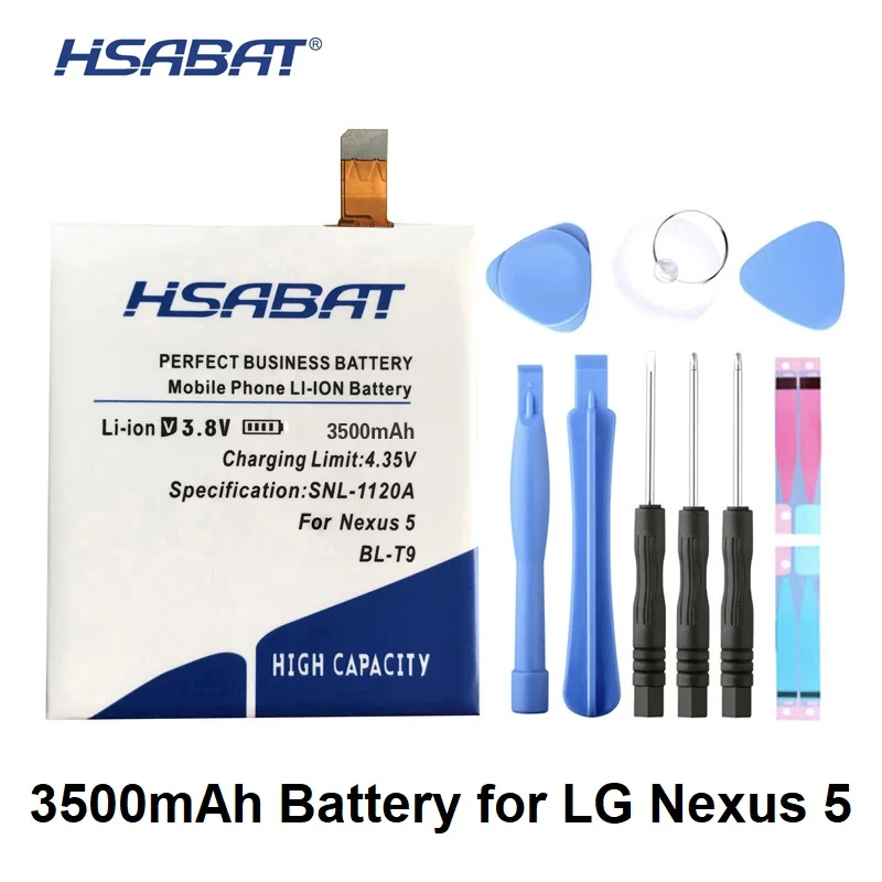 

HSABAT BL-T9 3500mAh For LG Nexus 5 battery E980 Google Nexus G D820 D821 Nexus5 Megalodon D8 Google Nexus 5 battery