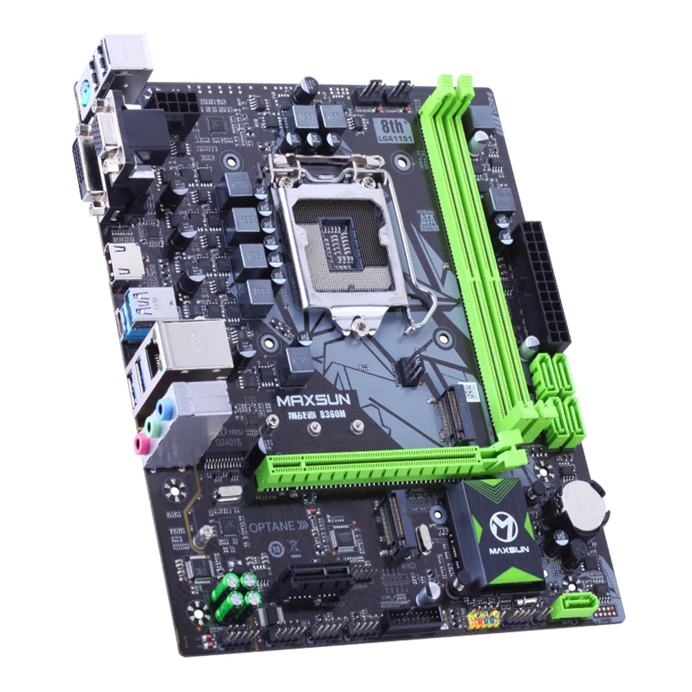 MAXSUN материнской Challenger B360M lga 1151 двухканальный DDR4 2133 мГц памяти SATS3.0 M.2 PCI Express X1 VGA + DVI
