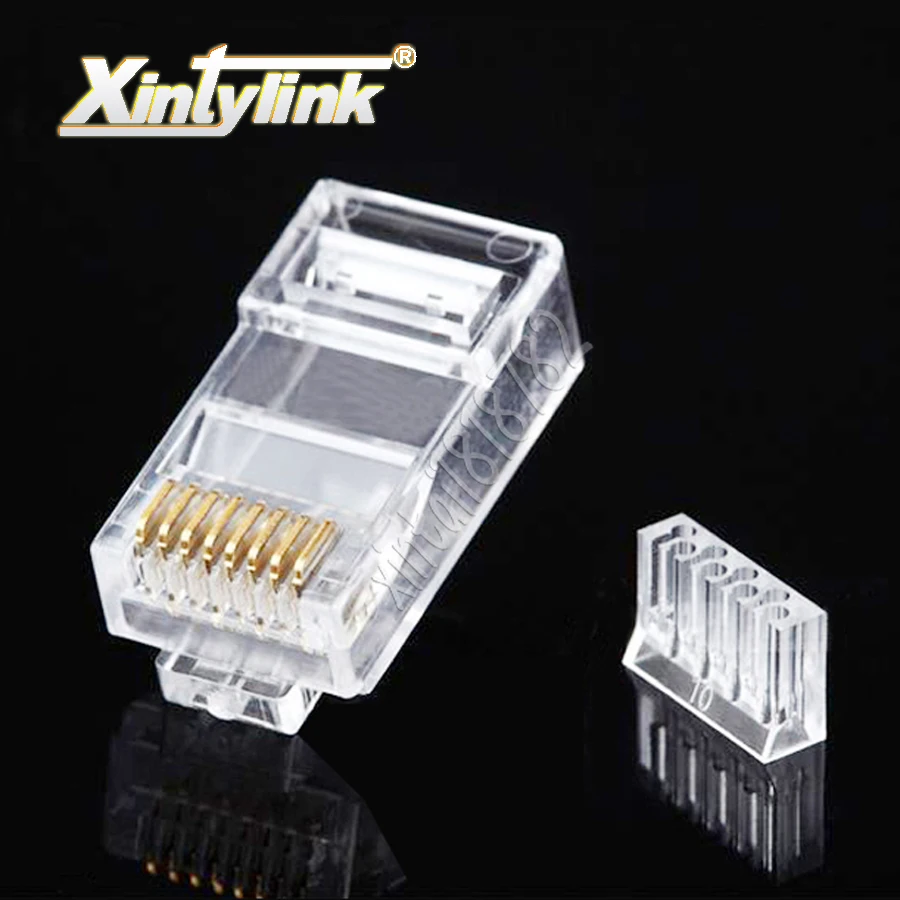 xintylink rj45 connector ethernet cable plug cat6 unshielded network male 24awg utp 8p8c load bar 8pin modular terminals 50pcs xintylink 50pcs rj45 connector rj45 plug cat6 network connector gold plated utp male 8p8c unshielded ethernet connector load bar