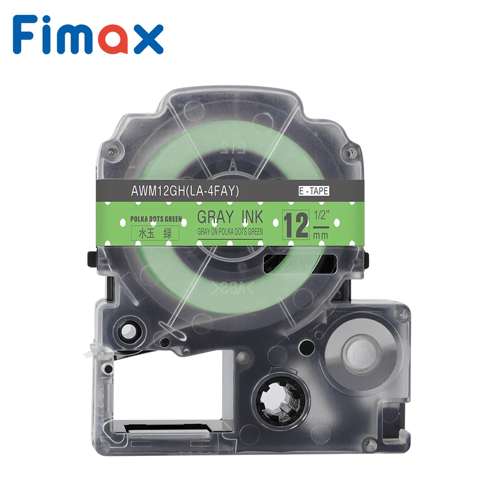 Клейкая лента Fimax SS12KW LC 4WBN 12 мм черная на белом ST9K 9 SD12K LK 4BWV SC18Y совместимая с Epson и