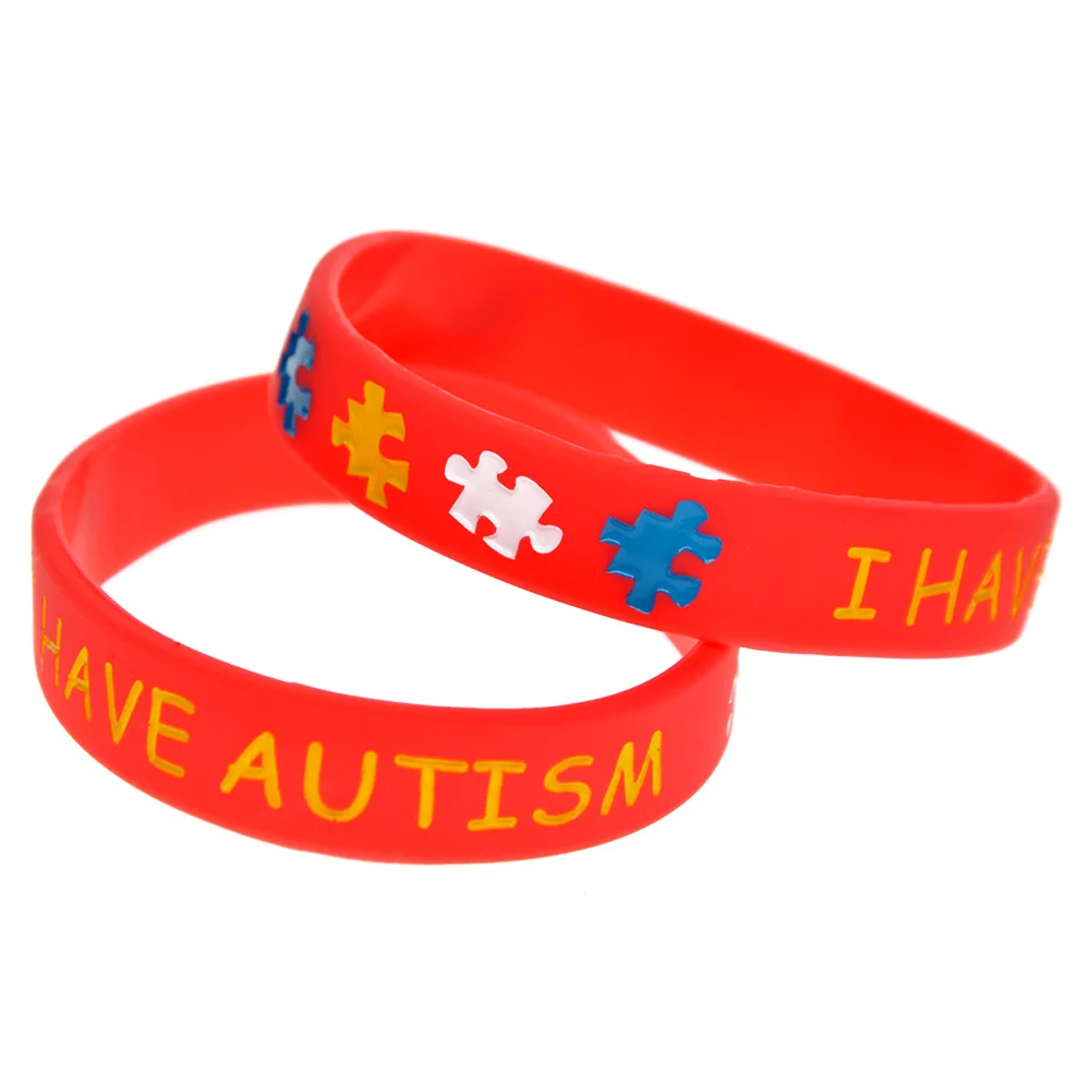 Autism Awareness Rubber Bracelets Unremovable Autism Bracelet 50pcs