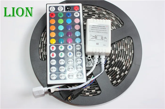 Светодиодная лента 5050 RGB + 44Key 60 светодиодов/м 5 м/лот|light switch led|light spinled dimmable light |