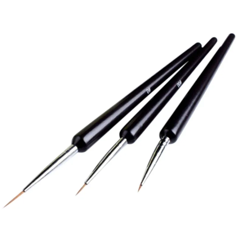 

BI FUJIAN Hot New Hot Fashion 3PCS/1Set Nail Art Tool Thin Nail Brush Black Color Flat Painting Drawing Nail Art Pen Hot 2017
