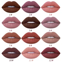 12 шт./лот мисс Роуз матовый губная помада Водонепроницаемый питательная жидкая помада, легко наносится, стойкий макияж блеск для губ 12 Цвет