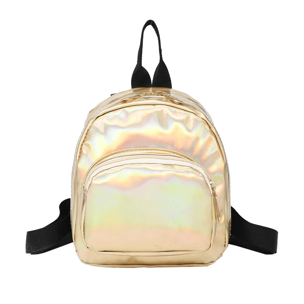 Women Laser Hologram PVC Backpacks Girls Shoulder School Backpack Female Small Leather Holographic Travel Bag Mochila Feminina