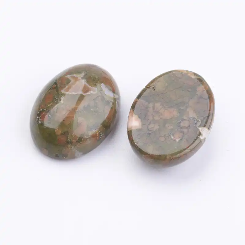 20Pcs 8x6x3mm 100/% Natural Moss Agate Oval Cab Cabochon 4g
