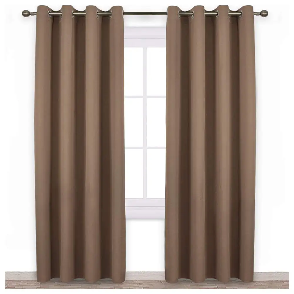 Solid Blackout Curtains for Living Room Bedroom Window Treatment Blinds Finished Drapes Modern Black Out Curtain - Цвет: Cappuccino