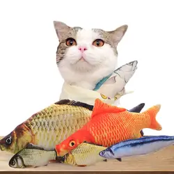 Новинка 30 см Кот милое моделирование рыба кошка игрушка-Кот мята Фаршированная Рыба Форма Когтеточка мягкие короткие плюшевые товары для