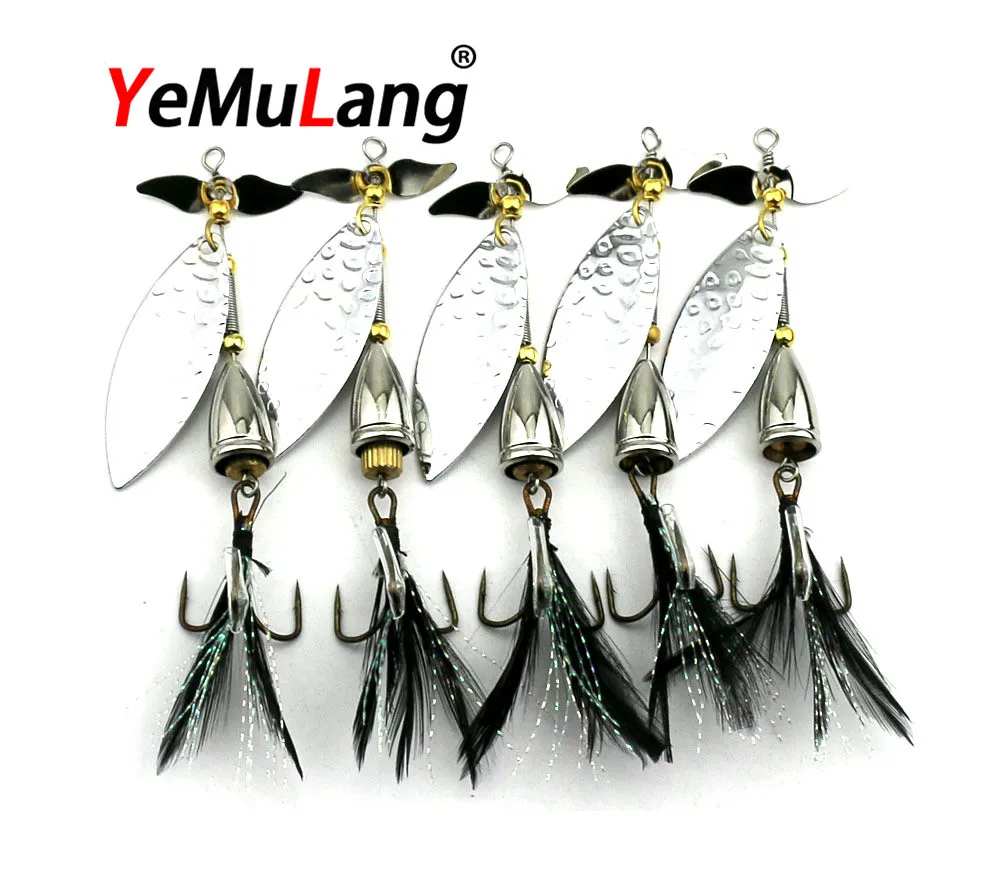 BB782 Spinner Bait Metal Artificial Fishing Lure Double Tail Propeller