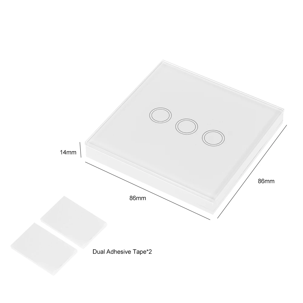 Переключатель EWeLink T433 86 Тип настенная сенсорная панель Sticky 433MHz беспроводной Радиочастотный пульт дистанционного управления, модули автоматизации, 3 комплекта