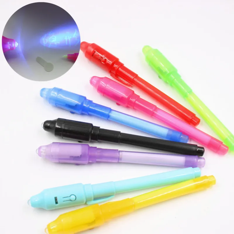 

10PCS School Office Drawing Magic Highlighters 2 in 1 UV Black Light Combo Creative Stationery Invisible Ink Pen Highlighter