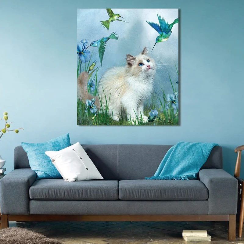 Günstige Farbe durch zahl kunst malerei durch zahlen Kunst nette tier anlage katze fisch vogel wohnzimmer schlafzimmer dekorative malerei