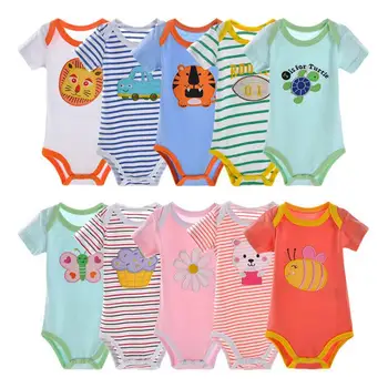 

3/4/5Pcs/lot BABY BODYSUITS 100%Cotton for Baby Boy Girls Clothes Ropa De Bebe Jumpsuit Clothing 0-24m