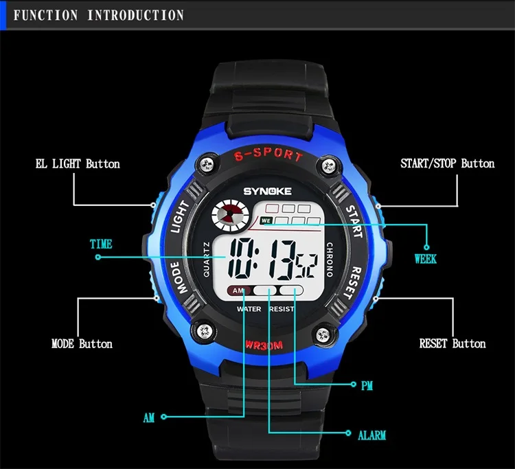 PANARS спортивный студент, дети, часы дети мальчики девочки часы ребенок светодиодный Электронные наручные часы для мальчиков и девочек L30