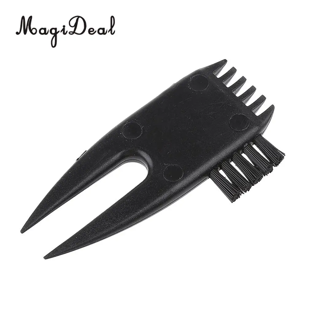 MagiDeal мини 2-в-1 Портативный Пластик Гольф инструмент для углубления гаджет с клубной щеточка для чистки клуб устройство для чистки углублений стрельба из лука аксессуар черный