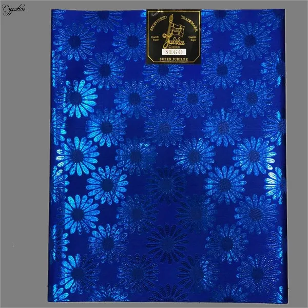 Royal Blue and Silver Squared African Headtie 2.5 Yds Head Gear