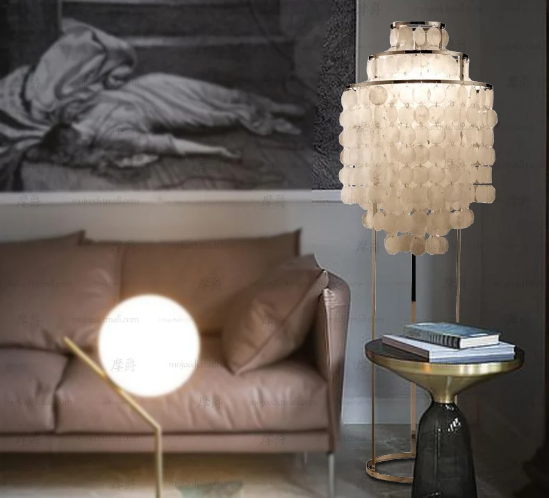 Modern Minimalist white Shells Floor Lamp Bedroom dining room E27 110-220v | Лампы и освещение