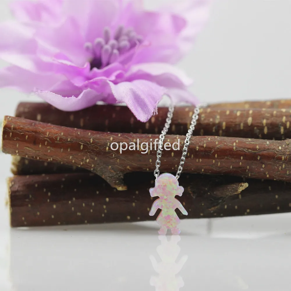 (1 шт./лот) Синтетический огненный опал ожерелье для девочки 8*13 мм оптовая продажа