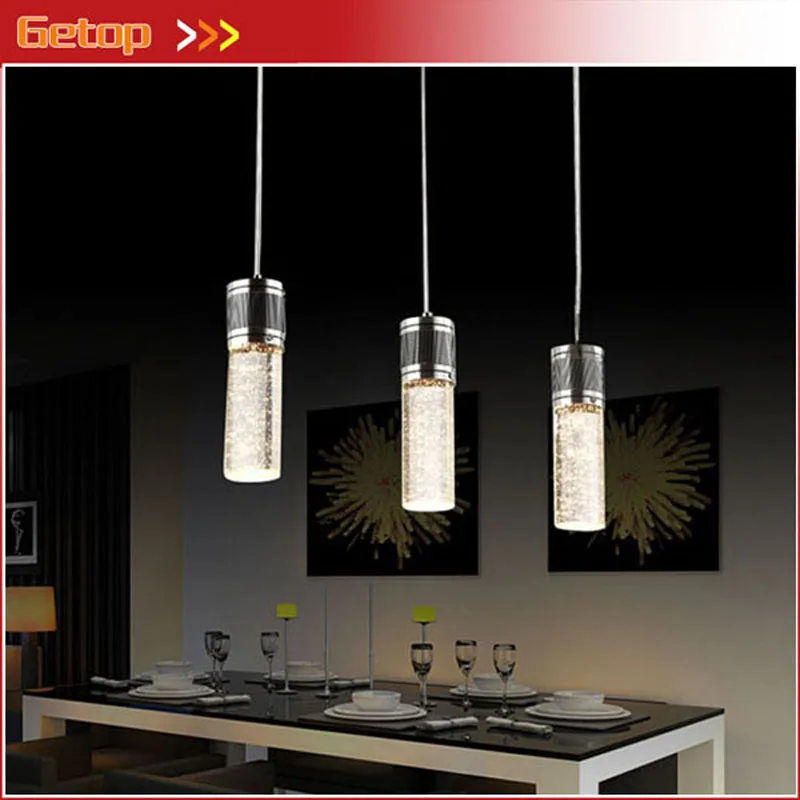 

W Modern Crystal Pendant Light with 3 Lights Dining Room Restaurant Lighting Fixture Crystal Droplight Home Lighting Indoor Lamp