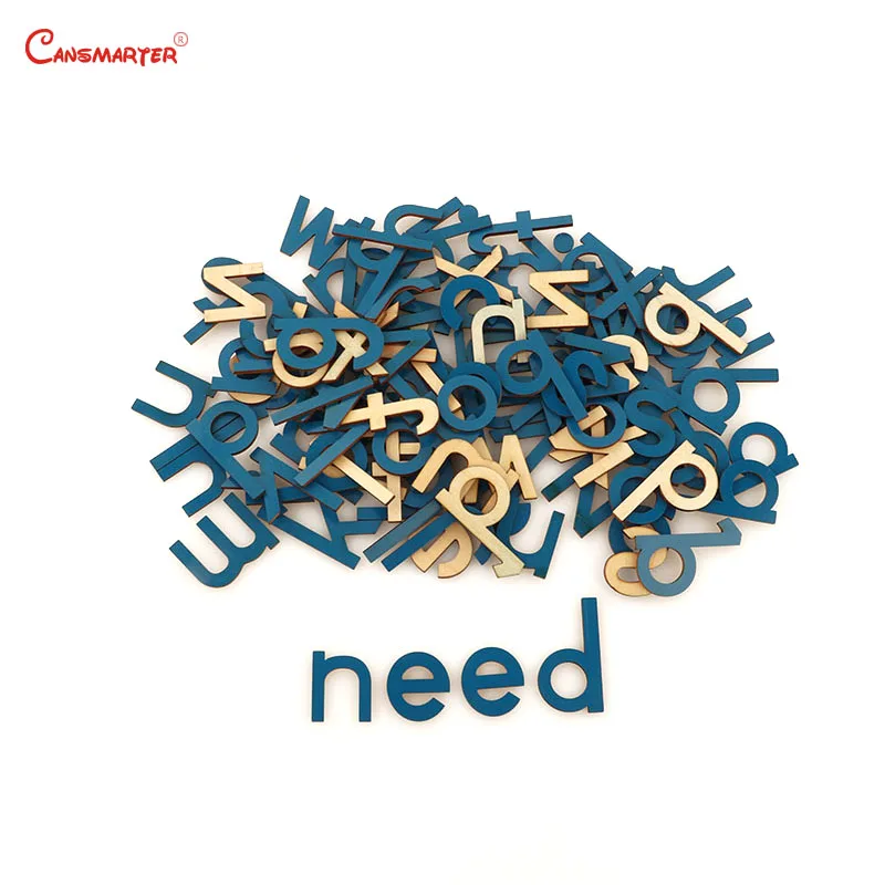 

Montessori Language Learning Small Movable Alphabet Blue Paint Letters House Multilayer Board Teaching Toys Children LA017-3