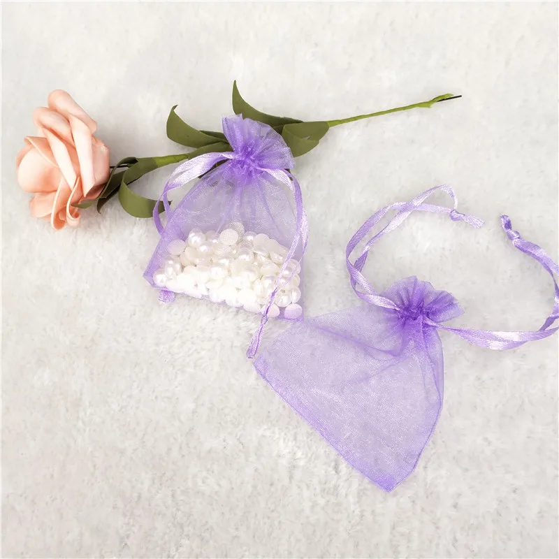 light purple Сумки для ювелирных изделий из органзы, тянущиеся прямоугольные, 24*34 см, упаковочные пакеты, свадебные сувениры и подарки, Eugen, сумка из пряжи, 50 шт., 7ZSH320-50 - Цвет: light purple