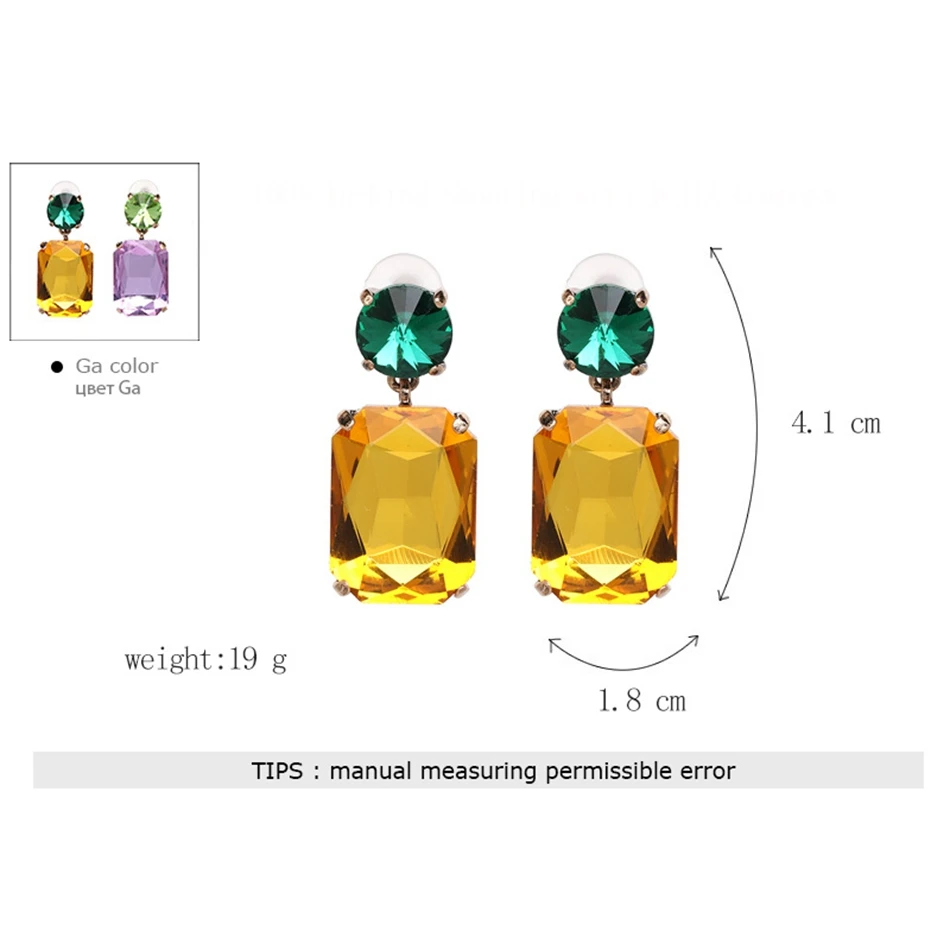 Mecresh Роскошные фиолетовые/желтые большие стразы, висячие серьги, геометрические цветные женские серьги с кристаллами, рождественское ювелирное изделие EH1187