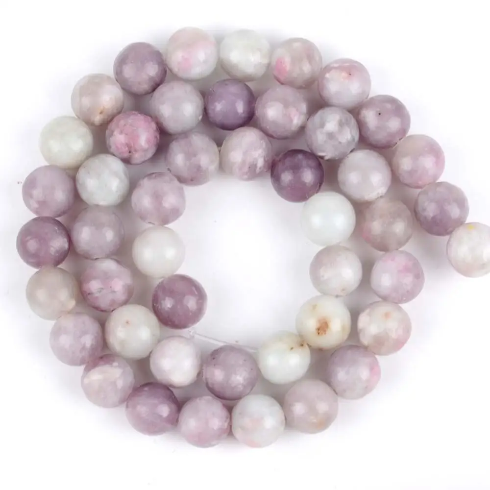 Smooth Lilac Jasper Бусины из натурального камня Круглые микс тусклые полированные Агаты бусины из яшмы свободные бусины для изготовления ювелирных изделий 4-10 мм Diy браслет 15" - Цвет: Smooth Lilac Jasper