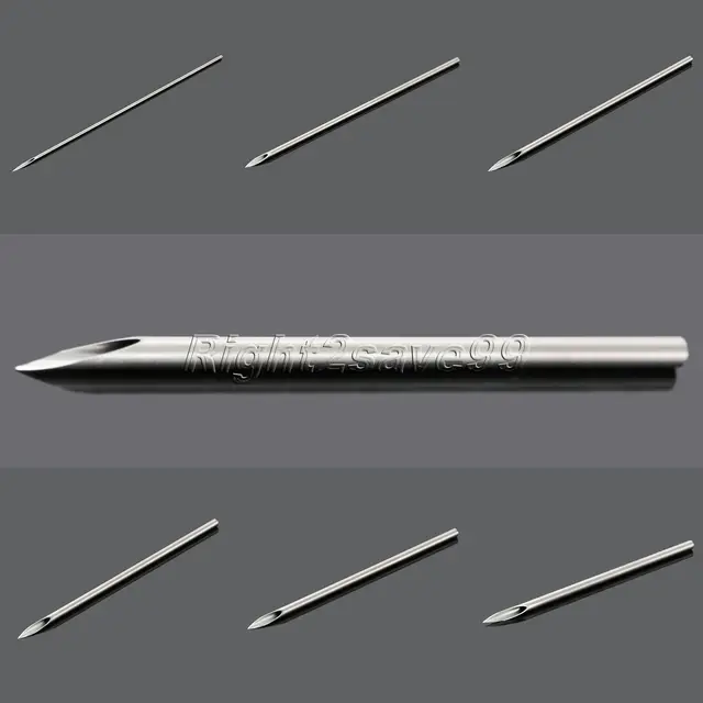 100Pcs Stainless Steel Silver Needle Jewelry Body Piercing
