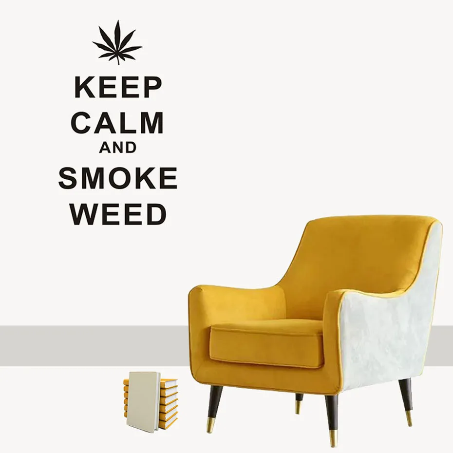 Keep Calm And Smoke Weed Grass персонажи стикеры на стену для Llving дверь комнаты Релакс