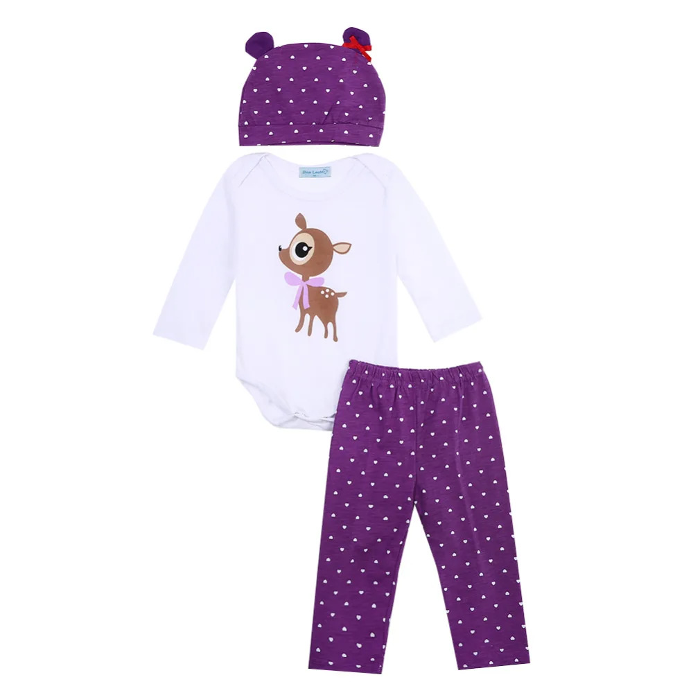 

Hot sale new Baby Boys Girls clothing set 3pcs suits Newborn Body Romper hat pants Cotton baby Clothes Sets
