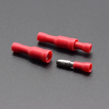 

50pcs red 25pcs Female 25pcs Male Insulated Electric Connector Crimp Bullet terminal for 22~16 AWG Audio Wiring FRD MPD1-156