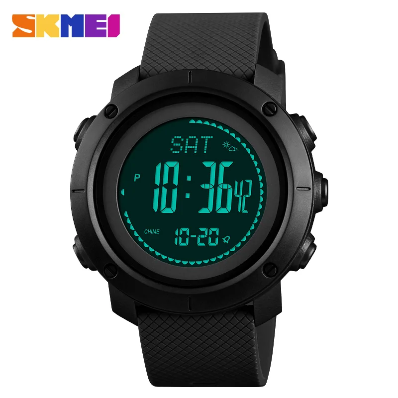 SKMEI 1427/1418 мужские уличные спортивные цифровые наручные часы компас 30 м водонепроницаемые цифровые часы мужские электронные наручные часы - Цвет: Black Black