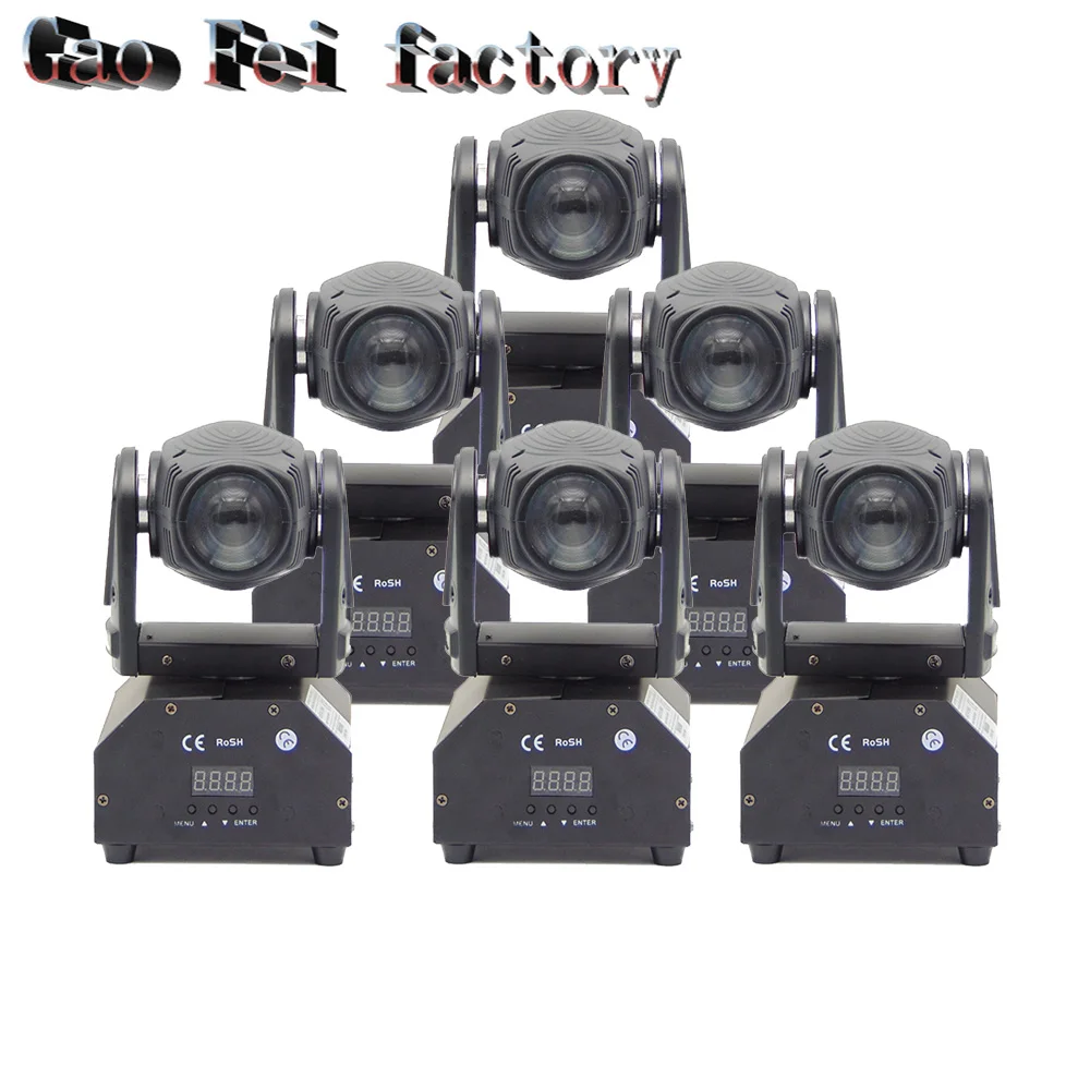 

6xLOT 10W 4in1 RGBW Mini Led Beam Moving Head Wash Light DMX DJ Disco Projector Sound Party Club Strobe Lights
