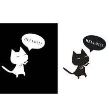 EE creativo Hola gato de dibujos animados pegatinas etiqueta de vinilo de coche puerta, carrocería Doodle estilismo DIY decoración Muraux 6 colores