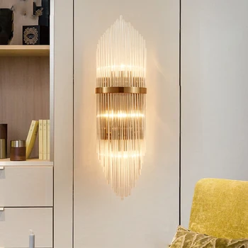 

Luxury Crystal Wall Lamp Modern Wall light Lampshade Indoor Bedroom Light For Parlor Bar Entrance Corridor Wall Sconces PA0334