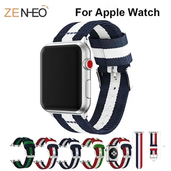 

Nylon for Apple Watch 3/2/1 band For iwatch 4 42mm 38mm watchbands Woven Watch strap bracelet replacement belt metal wristband